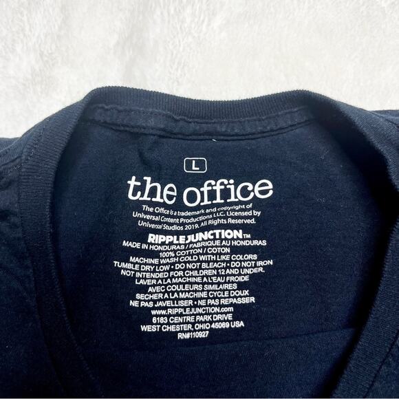 THE OFFICE TV Show Schrute Farms Black Graphic T-Shirt by Ripple Junction Large - Picture 5 of 5